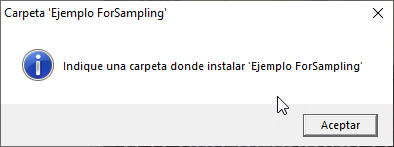 Selector de carpeta para los archivos de ejemplo